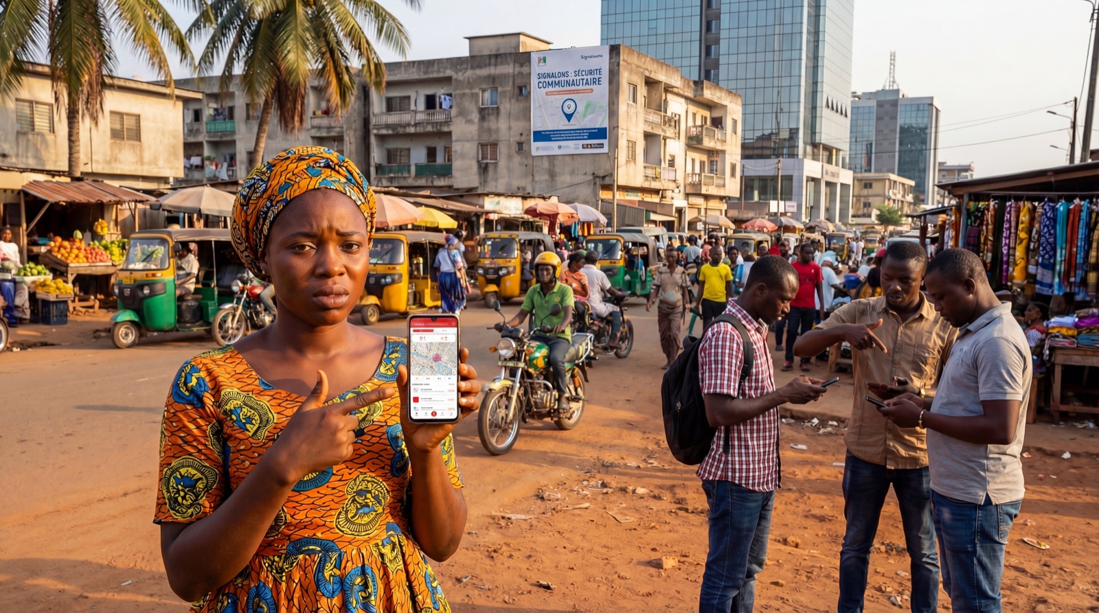 Citoyenne signalant un incident dans la rue